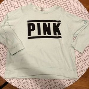 Large PINK Victoria’s Secret teal long sleeve